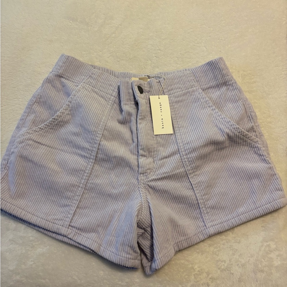 Lavender blue Corduroy Women Shorts